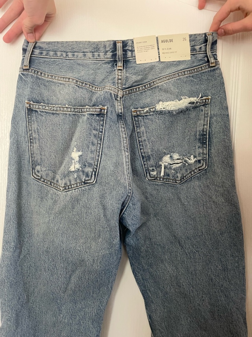 AGOLDE ISOLATE 90’s fit  Distressed Straight-Leg Jeans - Picture 9 of 12